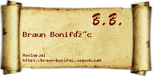 Braun Bonifác névjegykártya
